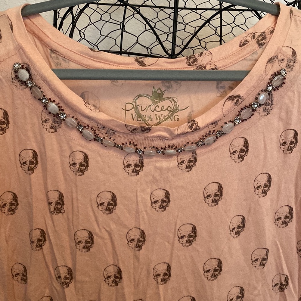 Pink Skull Print Top - Picture 2 of 5